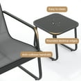 thumbnail image 6 of Outdoor Bistro Set, Lofka 3 Piece Patio Furniture Set with Tempered Glass Side Table, All-Weather Breathable Textilene Metal Frame Chairs for Patio/Garden/Balcony/Poolside (Gray), 6 of 8