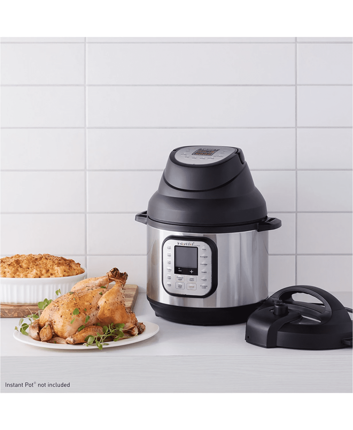 CSS Air Fryer Lid 8 in 1 Air Fryer Instant Pot, 1000W Powerful Pressure Cooker Lid, 6&8 qt Pot Basket, Air Fryer Transformer, Turn Pressure Cooker