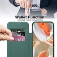 thumbnail image 6 of Allytech Flip Case for Google Pixel 9, [Compatible with Magsafe] PU Leather Clear Back Cover RFID Blocking Cards Slots Wallet Phone Case for Google Pixel 9, Darkgreen, 6 of 8