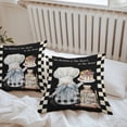 thumbnail image 6 of Chef Gnomes Throw Pillow Covers 18x18 Inch Set of 2, Rustic Black White Paid Dessert Cake Cook Waterproof Outdoor Pillow Covers, Decorative Cushion Pillowcases for Couch, Sofa, Bed, Garden, Patio, 6 of 9