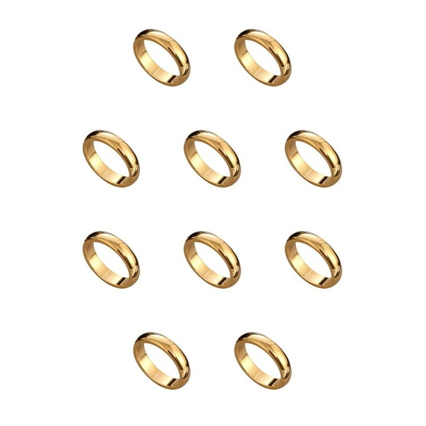 Jumpingount Banquete Ceremonia Anillo Parejas portátiles Aleación Anillos de estilo moderno Diseño simple Decoración Joyería Regalo de Oro Talla 5 10Conjunto