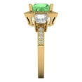 thumbnail image 3 of 3.005 ct Princess Cut Simulated Green Diamond 3 Stone 14K Yellow Gold Womens Engagement Ring, 3 of 5