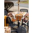 thumbnail image 4 of Outdoor Tablecloth with Umbrella Hole and Zipper, Fall Square Table Cloth 54x54 Inch Waterproof Tablecloth, Thanksgiving Gnomes Autumn Maple Leaf Pumpkin Picnic Table Cover for Patio Camping, 4 of 7