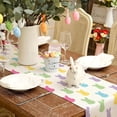 thumbnail image 3 of Easter Table Runner 13 x 72 Inch, Colorful Bunny Decorative Farmhouse Rustic Holiday Spring Table Decoration for Kitchen Dinning, Indoor Outdoor Dinner Party Décor, 3 of 5