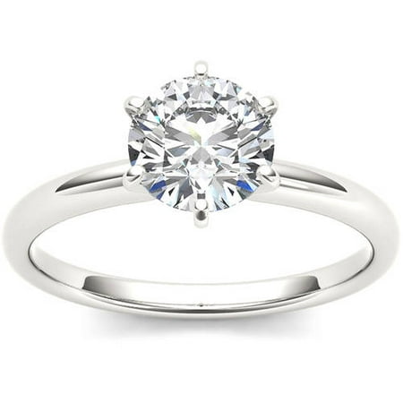 1 Carat T.W. Diamond Six-Prong Solitaire 14kt White Gold Engagement Ring