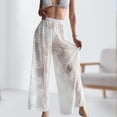 thumbnail image 4 of Pantalones Para Cubrir Bikini Pantalones largos de playa Gasa Sexy Lady Bikini Pantalón Jacquard Sea Holiday (Blanco L) Ygjytge para Mujer Blanco T M, 4 of 6