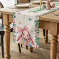 thumbnail image 2 of Easter Rabbits Table Runner 72 Inches Long for Kitchen Dining, Spring Floral Eggs Butterflies Bunny Leaf Beige Dresser Scarf Farmhouse, Dining Table Decorations for Wedding/Parties, 18 x 72 In, 2 of 8