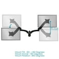 thumbnail image 4 of Home Concept Sit-Stand Wall Mount Monitor Arm: Extended Dual Screen Black, 4 of 4