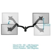 Home Concept Sit-Stand Wall Mount Monitor Arm: Extended Dual Screen Black