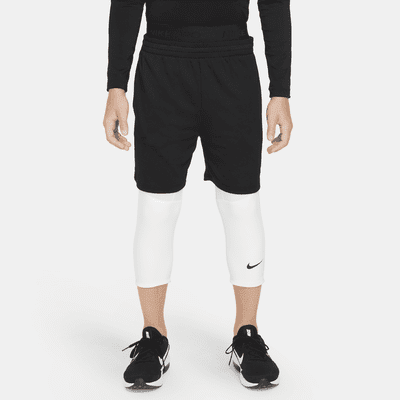 Nike Pro Dri-FIT Big Kids' (Boys') 3/4-Length Tights Color: White/White/Black Size: M