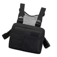 thumbnail image 1 of Bolsa de pecho con múltiples bolsillos, bolsa frontal tipo riñonera, chaleco, bolsa de pecho Negro, 1 of 9