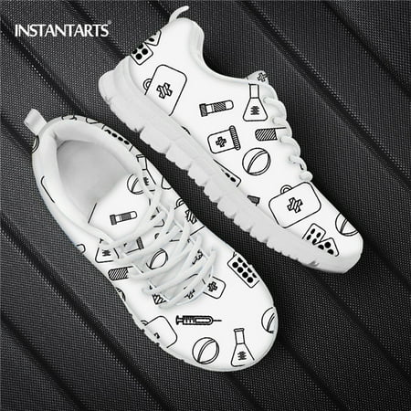 

Cute Medicine Pattern Designer Sneakers Women Nursing Shoes Casual Lace Up Walk Jogging Shoes Nurse Woman Flats Shoe Sneaker