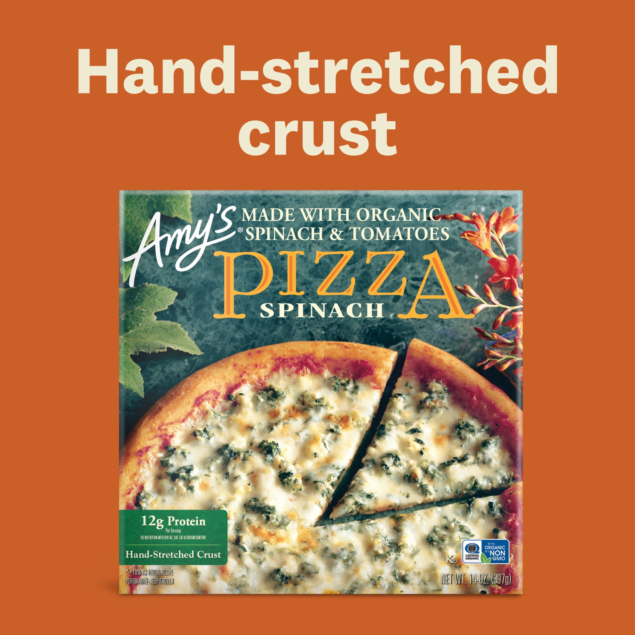 Amy's Spinach Pizza, Frozen Pizza, 14 Oz