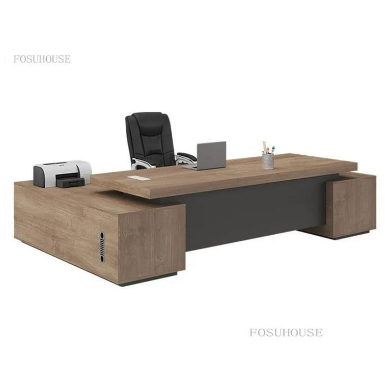 New Chinese Computer Desks Solid Wood Boss Office Table Modern CEO Manager Executive Desk Luxury Boss Office Furniture H Walmart