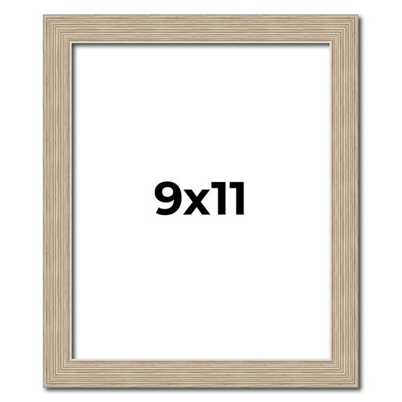 9x11 Frame Grey Solid Wood Picture Frame Width 1 Inches | Interior Frame Depth 0.5 Inches |