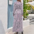 thumbnail image 3 of Vintage Floral Damask Pattern Women's Long Dress Long Sleeves Dress Vintage Dresses Party Maxi Dress High Waist Dress, 3 of 4
