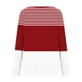 thumbnail image 4 of Qepwsc Women's Tops Casual Shirts Long Sleeve Tops Beach Tunic Shirts Stripe Print Spring Fall Top Basic Tees Going Out Top Graphic Tees Blouses Tops Shirts Loose Fits S_ XXXL, 4 of 5