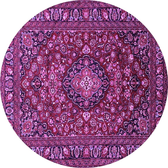 Ahgly Company Indoor Round Persian Purple Traditional Area Rugs, 4' Round