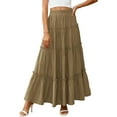 thumbnail image 3 of PRETTYGARDEN Women's Tiered Maxi Skirt Summer Spring Fashion High Waisted Long Flowy Casual Boho Beach Vacation Clothes, 3 of 10