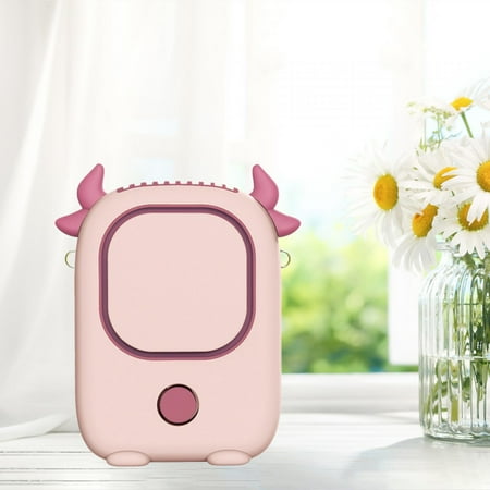 

Mini Hanging Handheld Fan with Bracket Speed Portable Mini Fan Wearable Personal Fan for Works Farm Hiking Indoor Outdoor Pink