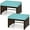 Turquoise, variant on Costway 2 PCS Patio PE Rattan Ottomans with Soft Zippered Cushions for Deck Outdoor Turquoise