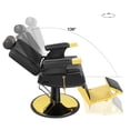 thumbnail image 3 of Hydraulic Barber Chair  with Foot Rest and Square Base 360 Degrees Rolling Swivel Hair Styling Chair, All Purpose Beauty Spa Equipment  Salon Chair Tattoo Chair Beauty Equipment (Black), 3 of 9
