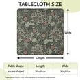 thumbnail image 2 of Green Pioneer Flower Pattern Square Fitted Tablecloth with Elastic Edge,Square Table Cover,Washable Elastic Table Cover for Home Kitchen Party Decor 36"x36", 2 of 6