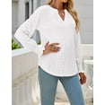 thumbnail image 4 of Womens Shirts Lace Top Casual Long Sleeve V Neck Shirts for Womens Puffed Puffed Sleeves Tops for Womens Cogild, 4 of 6