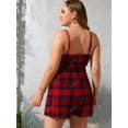 thumbnail image 3 of Tallas de talla Plaid de impresión con cinturón de cinturón Rosegal Monos y mamelucos tallas grandes, 3 of 5