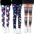 thumbnail image 2 of LYMAYTER Kids Girls Thin Leggings 2PCS Baby Cartoon Print Bottoms Pants Toddler Stretch Trousers for 1-10 Y, 2 of 8