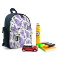 Bybiment Kids Backpack for Boy Girl, Pattern Watercolor Lilac Flowers