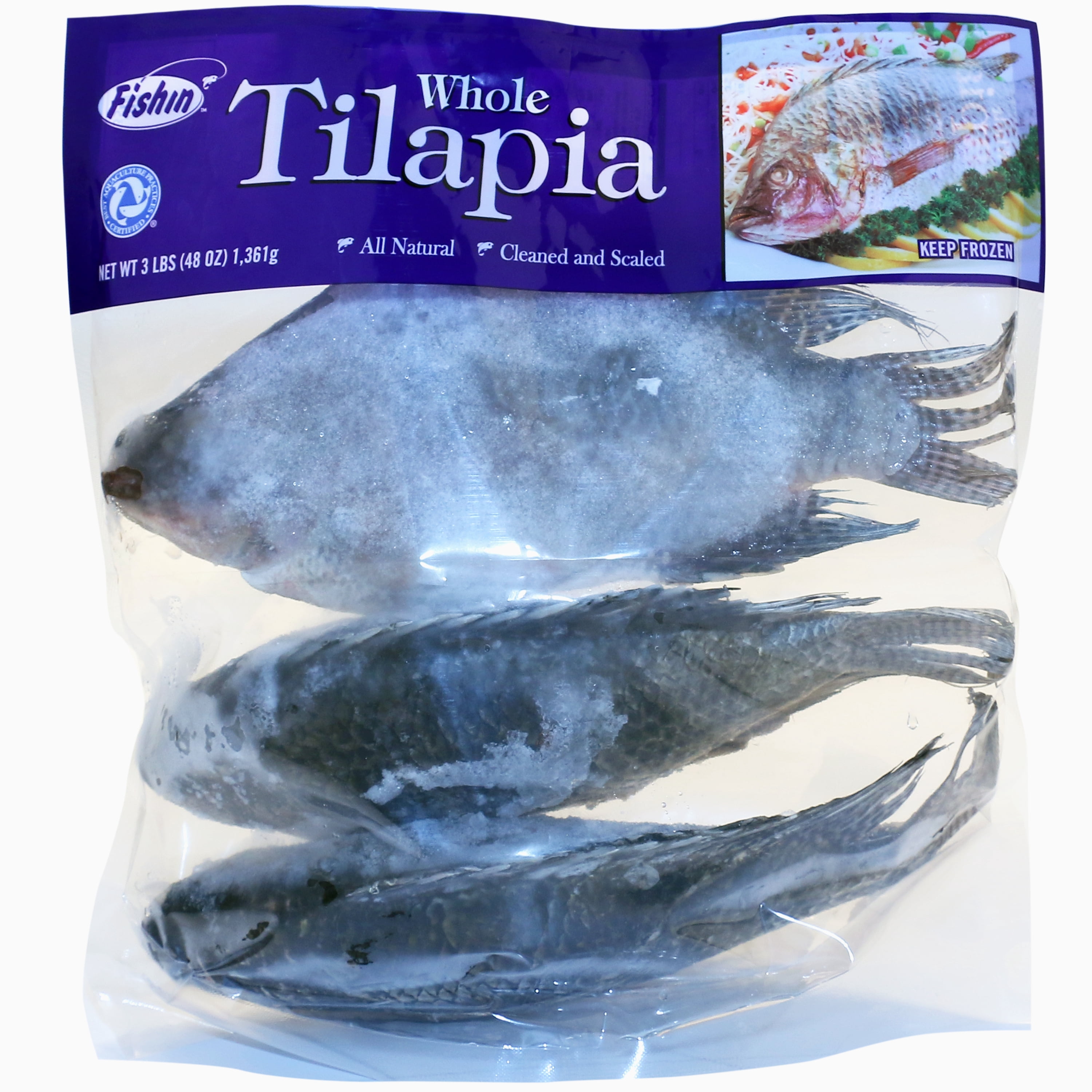 Frozen Whole Tilapia, 3.0 lb