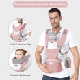 thumbnail image 3 of Ocanoiy Portabebés para recién nacidos y niños pequeños con asiento de cadera, portabebés canguro para bebés, portabebés para hombres/mujeres, papá, mamá (rosa), 3 of 5