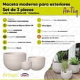 thumbnail image 4 of Macetas Modernas Set De 3 Piezas 57-45-33cm Para Exteriores Antiq blanco White off De Polietileno Ultra Ligera Artego Japi Hecha en Brasil, 4 of 9