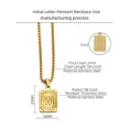 thumbnail image 5 of APIPEE Square Initial Letter Pendant Necklace for Men and Women – 18K Gold Plated Stainless Steel Alphabet Charm on Curb Chain, 5 of 9