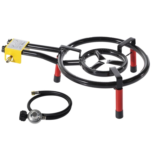 Ringg Flame Series Classic Outdoor Propane Flat Top Cooking Kit, 16-in. Dual Burner & Tabletop Stand for Camping and Backyards