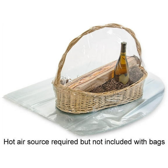 Pack Of 100, 30 X 26" Dome Solid Clear 100 Gauge Pvc Shrink Basket Bags For Baskets 14" - 18"