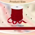 thumbnail image 2 of Cinta de terciopelo vintage Uxcell, para envolver regalos, cinta de doble cara para manualidades, lazos, coronas, empaques de ramos de Navidad en rojo oscuro, 2 of 7