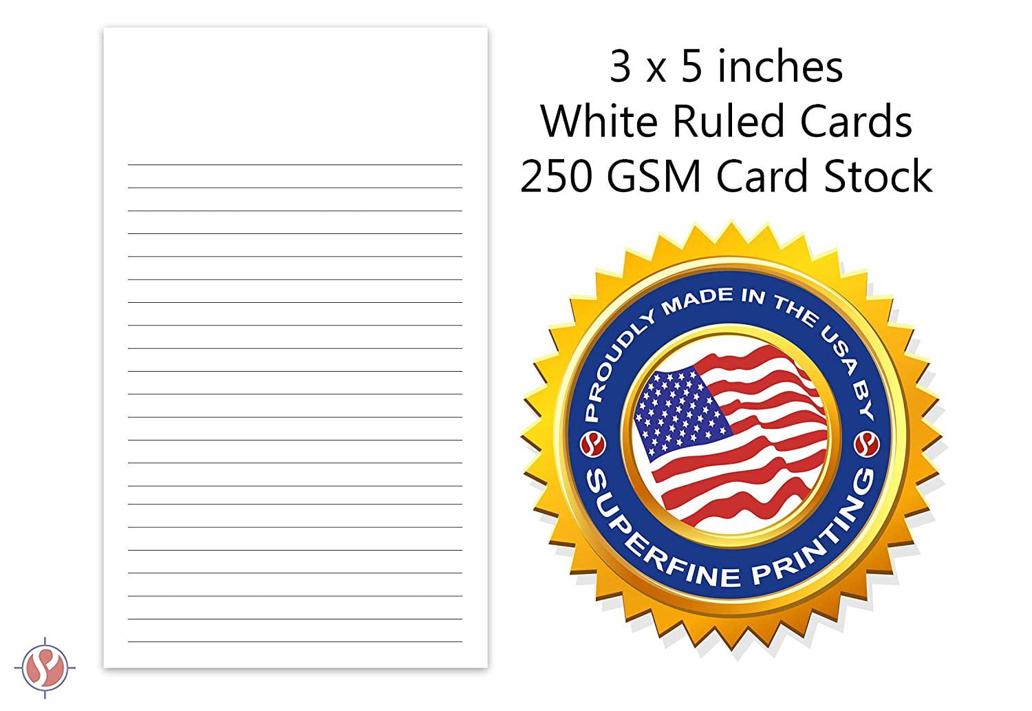 White Ruled Vertical Index Note Cards, 3” X 5” Inches | 300 Sheets Per Pack