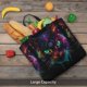 thumbnail image 5 of Fotbe Futuristic Cat Warrior Bolsa Tote con Estampado para Mujer, Bolsos con Cremallera, Bolsa de Hombro Casual de Gran Capacidad con Bolsillos Internos, 5 of 7