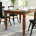 thumbnail image 4 of BizChair 47" Solid Wood Dining Table with Turned Wooden Legs, Commercial Grade Heavy Duty Rectangle Wood Table for 4, Walnut Matte Finish, 4 of 12