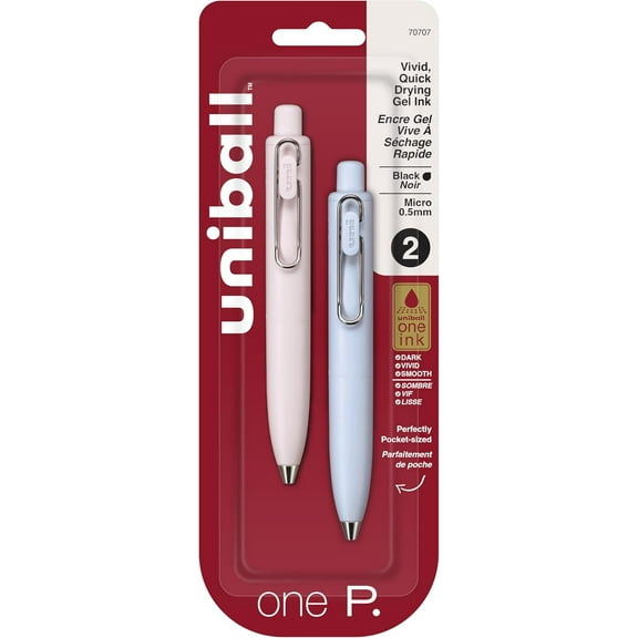 Uni-Ball One P. Micro Point Gel Pens 2/Pkg-Black