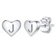 thumbnail image 1 of Pendientes de corazón inicial de Silvora, tachuelas de plata esterlina hipoalergénicas para mujer, diminuta letra J, dijes de oreja, regalo de joyería para cumpleaños, día de la madre, 1 of 8