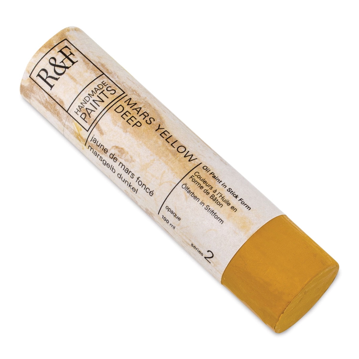 R&F Handmade Paints Pigment Stick, 100ml, Mars Yellow Deep