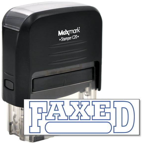 Self Inking Rubber Stamp with Blue Ink (FAXED)