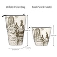 thumbnail image 2 of Lsque Western Desert Cowboys 1 Pattern Telescopic Pencil Bag Pen Holder Stationery Case, Stand-up Retractable Transformer Bag Organizer, 2 of 6