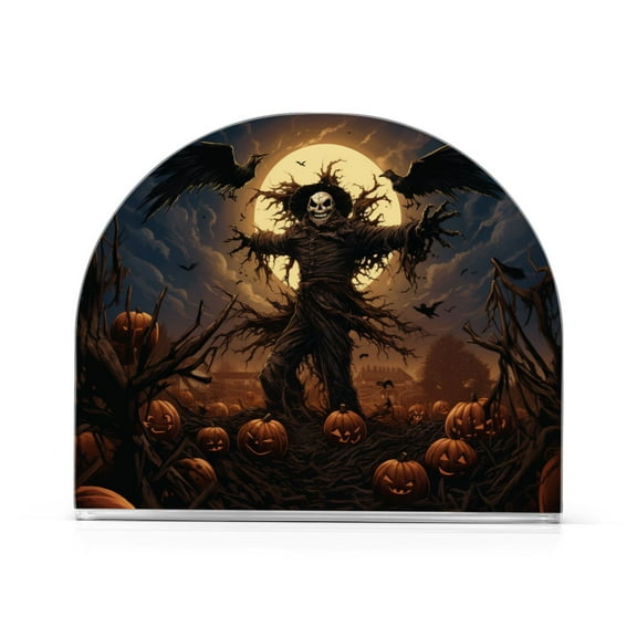 Ghost Halloween Pumpkins Bats Napkin Holder for Table Clear Napkin Stand Paper Holder Acrylic Organizer Dispenser Napkins for Dinner Kitchen Restaurant Room