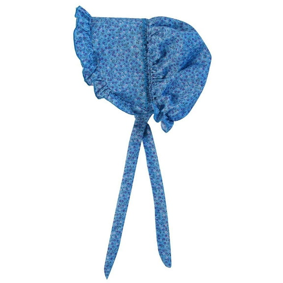 Making Believe Deluxe Bonnet, Girls 8-14 Years, Blue Floral Calico