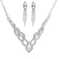 thumbnail image 5 of Top-keivon Rhinestone Bridal Wedding Jewelry Set Silver Crystal Necklace Earrings Sets Formal Costume Jewelry for Women and Brides, 5 of 7