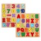 thumbnail image 1 of Juego de 2 rompecabezas de madera con alfabeto, números y formas en 3D, tablero de rompecabezas de letras y números ABC, rompecabezas educativos de reconocimiento, el mejor regalo para niños, 1 of 7